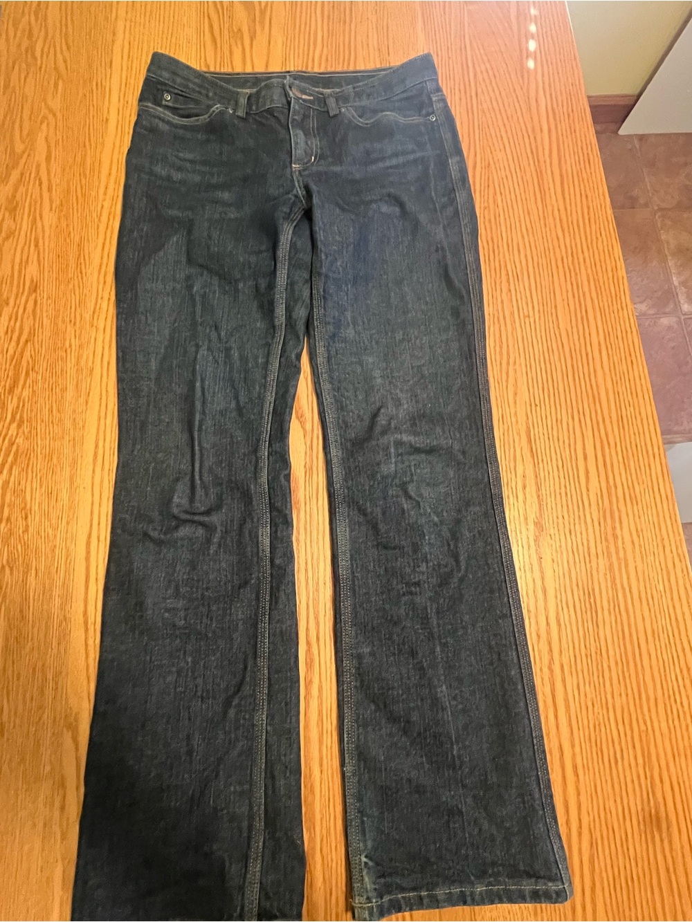 Duluth Trading Co Jeans Womens 6x33 Dark Blue Straight Leg Denim Pants  Workwear